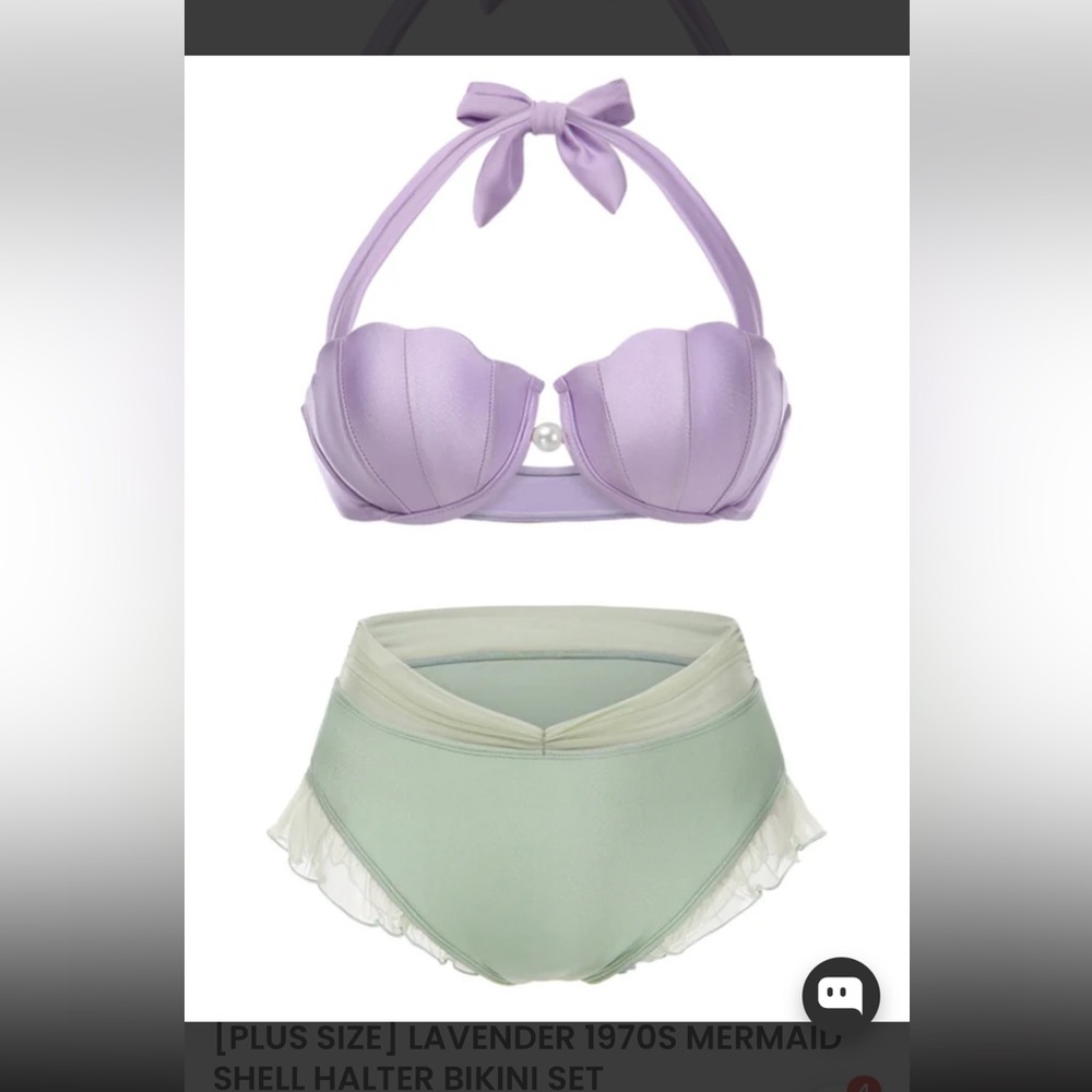 RetroStage 1X Mermaid Two-piece Swim Suit nwt